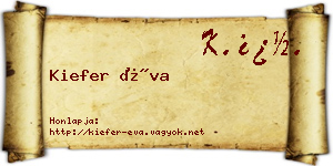 Kiefer Éva névjegykártya